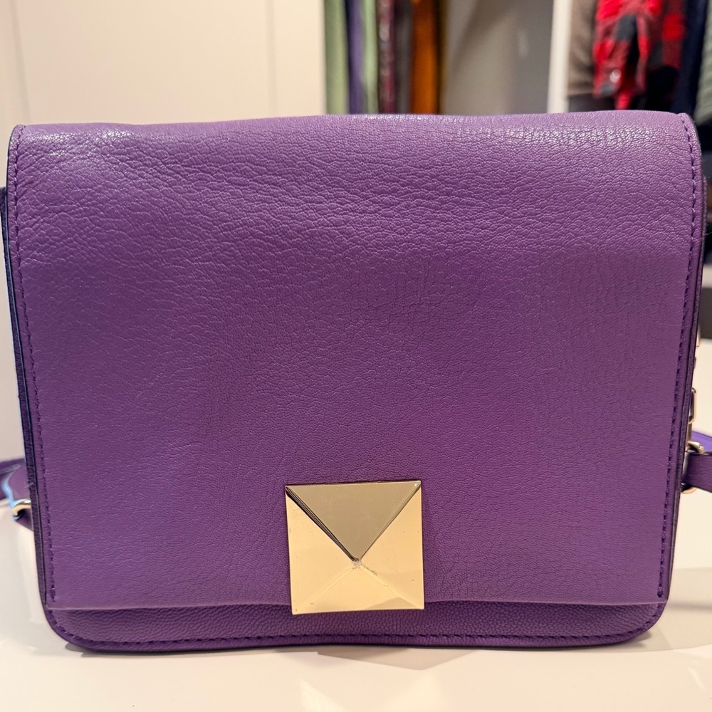 Purple Leather Crossbody Bag